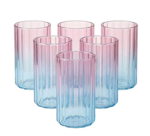 Dual Tone Ice Powder Glasses Set of 6