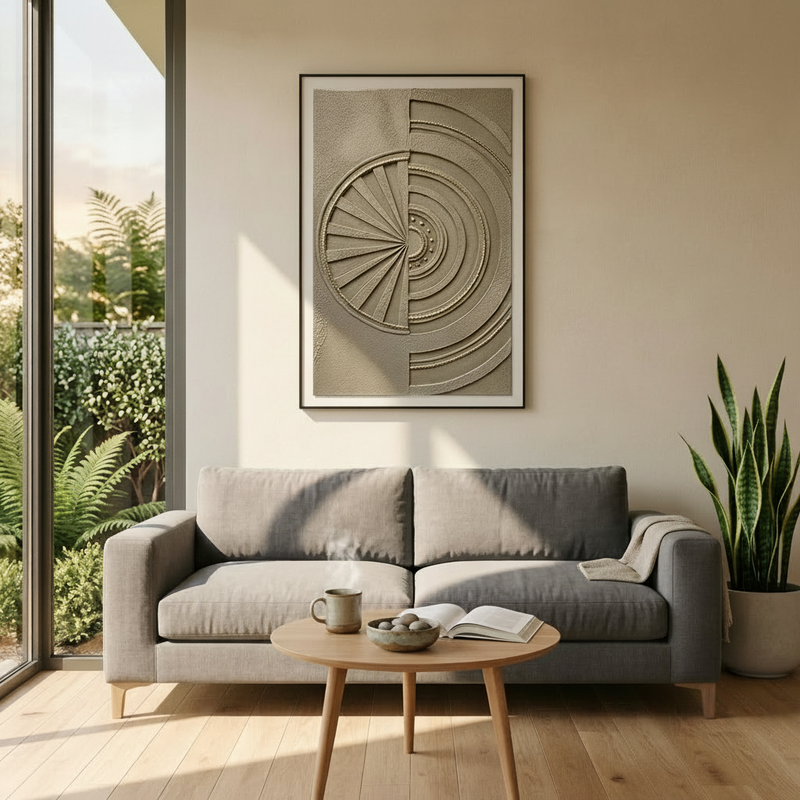 Modern Geometric Textured Wall Art Frame