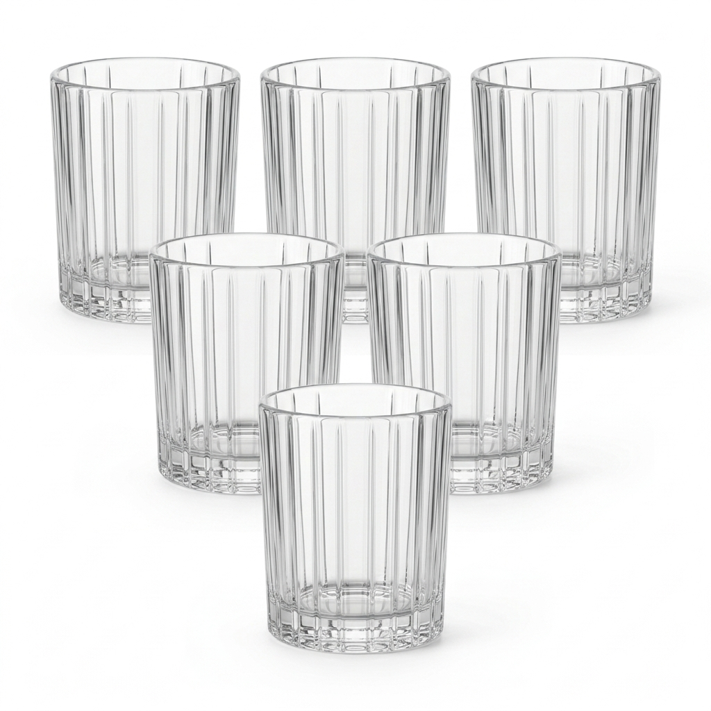Premium Ribbed Glasses Set of 6