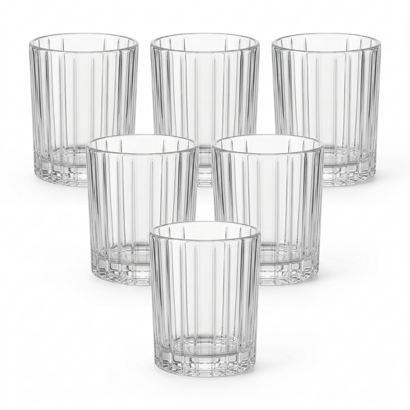 Premium Ribbed Glasses Set of 6