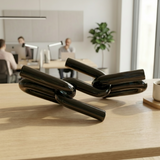 Modern Black Abstract Knot Sculpture