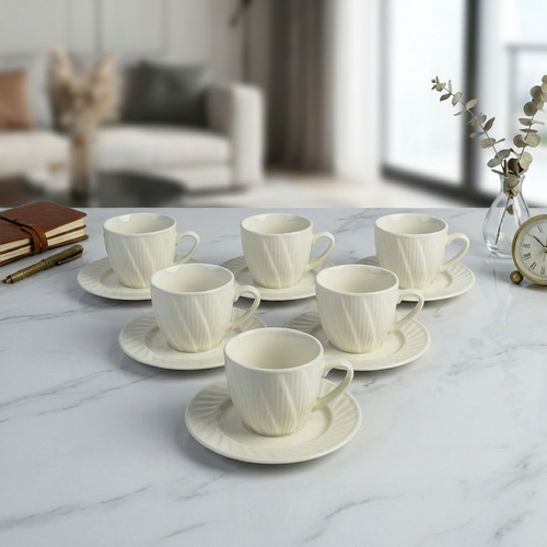 Elysian Morning Tea Set with Wooden Stand Set of 6