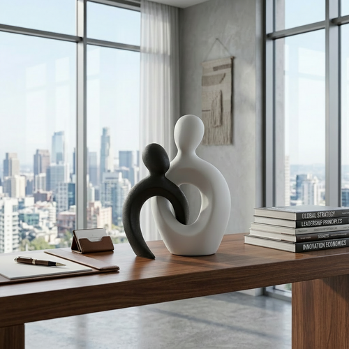 Abstract Interlocking Figures Sculpture