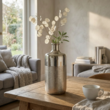Silver Textured Ceramic Flower Vase