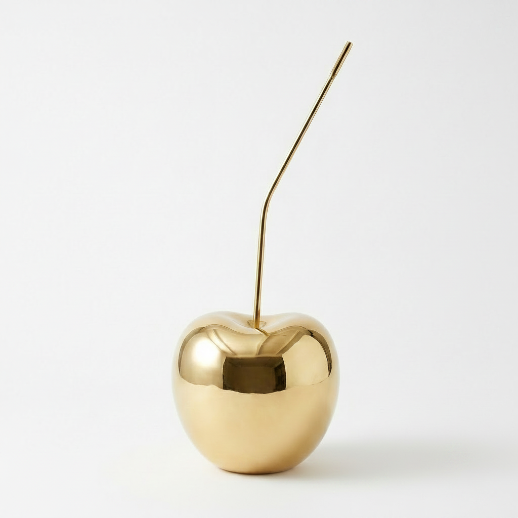 Polished Metallic Cherry Sculpture