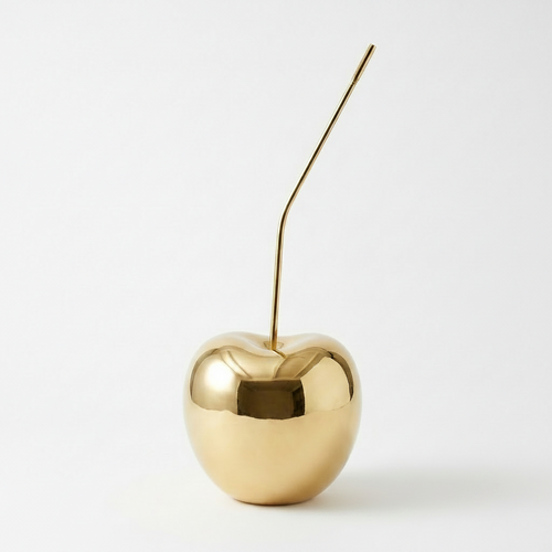 Polished Metallic Cherry Sculpture