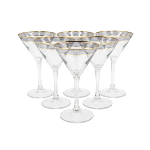 Elegant Gold-Rimmed Glasses Set of 6
