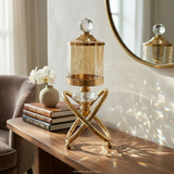Elegant Gold Textured Jar & Candle Holder (2 in 1)