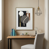Geometric Seashore Mixed-Media Artwork