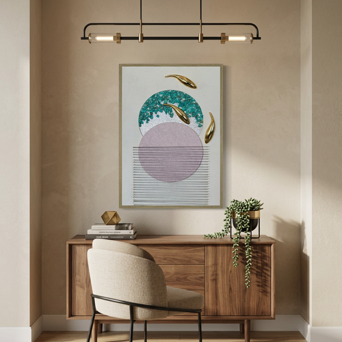Golden Koi Serenity 3D Mixed-Media Wall Art