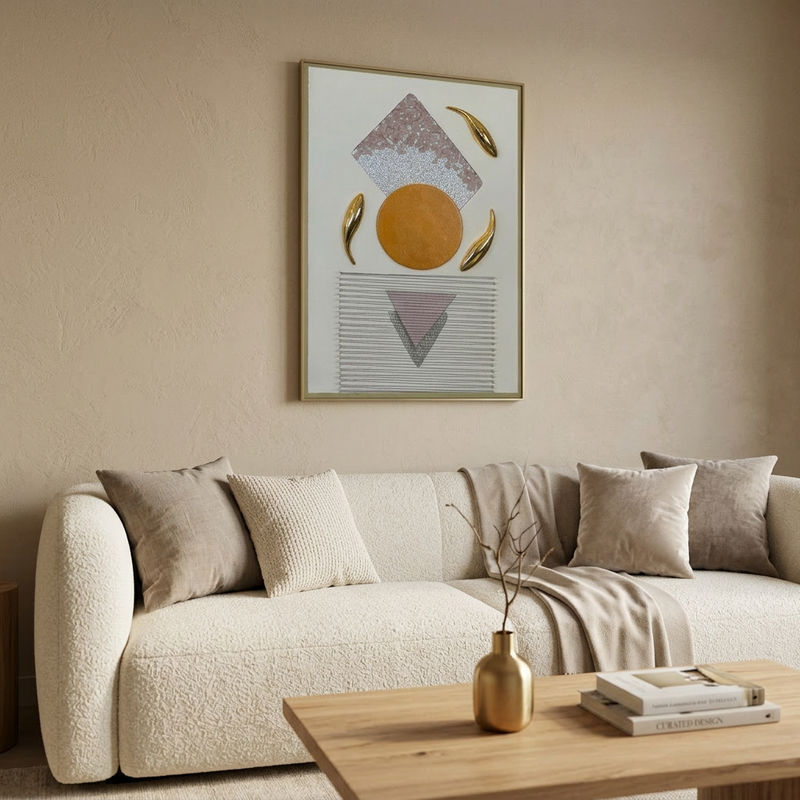 Gilded Koi & Rose Quartz Artwork