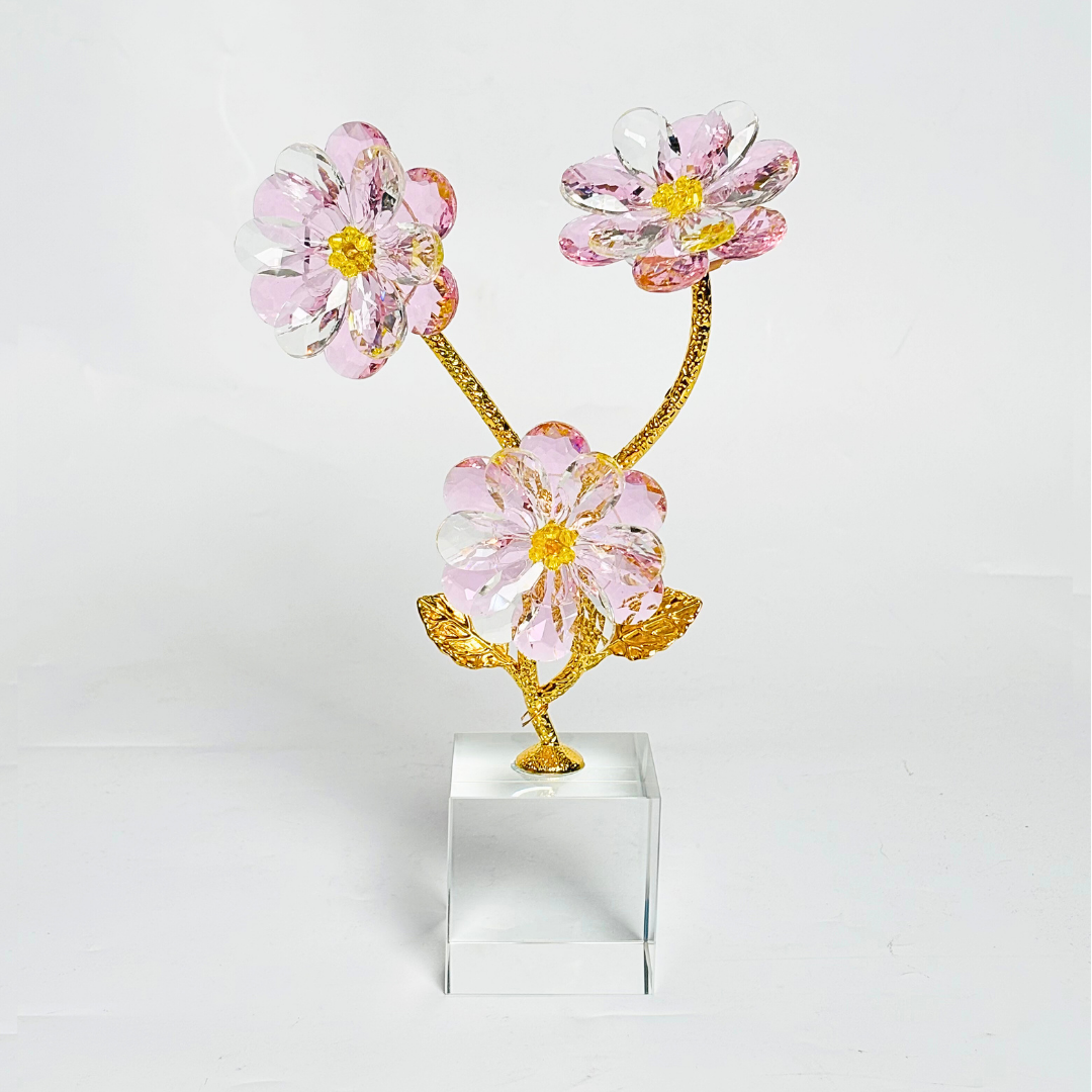 Blooming Crystal Flower Showpiece