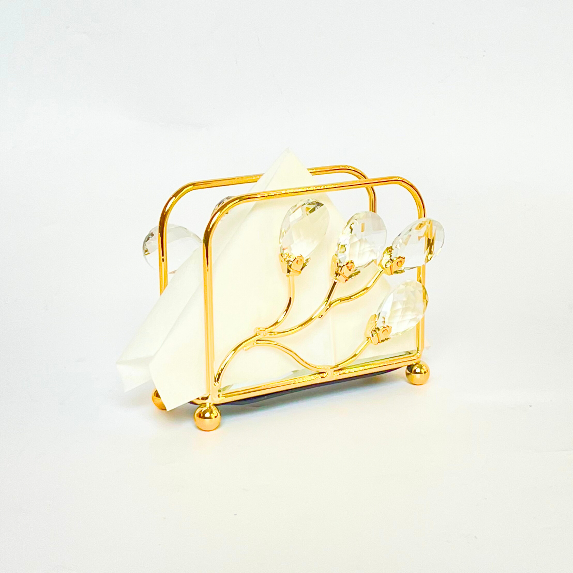 Luxe Tissue Holder With Crystal Beads