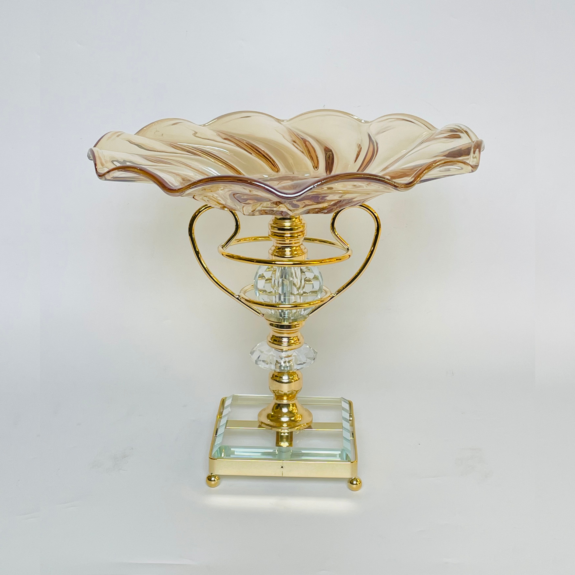 Premium Glass Tray With Crystal Base