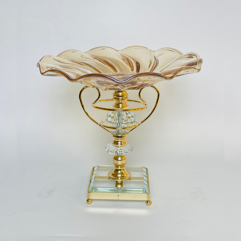 Premium Glass Tray With Crystal Base