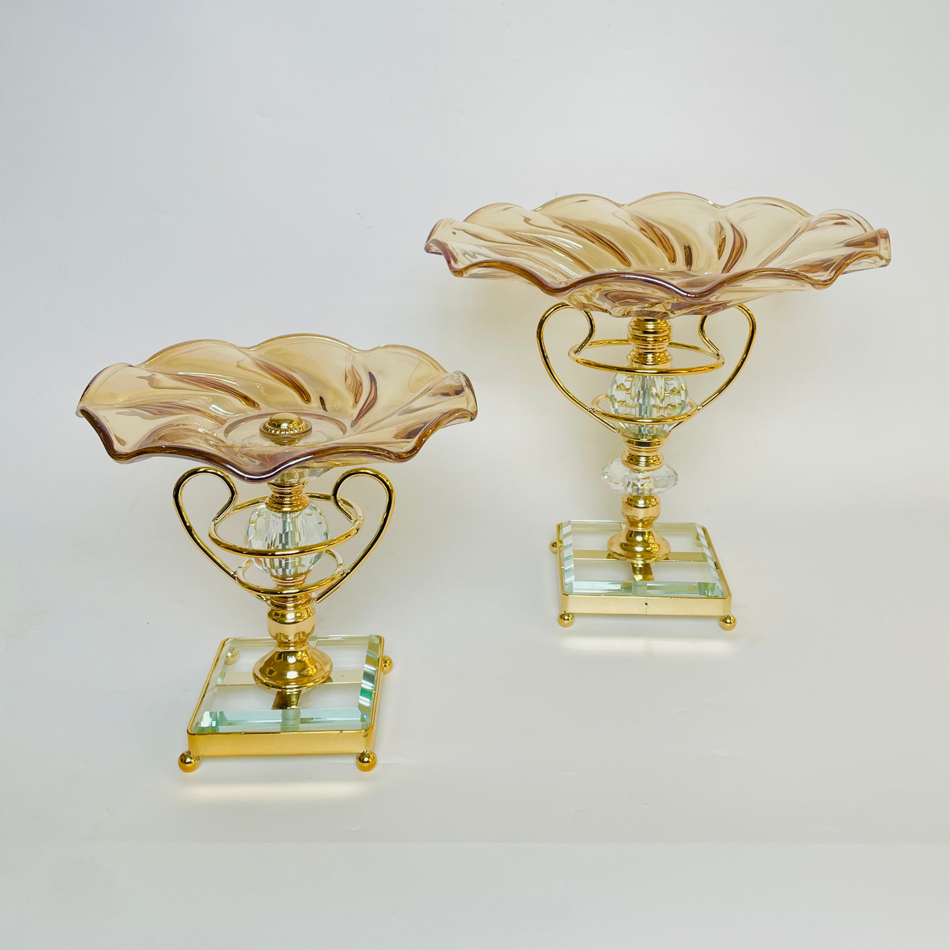 Premium Glass Tray With Crystal Base