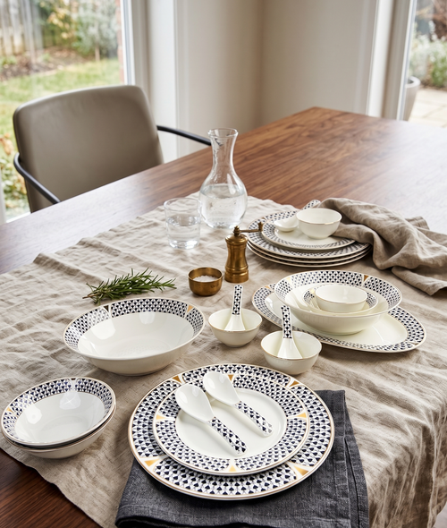 Midinght Mosaic 33pc Dinner Set