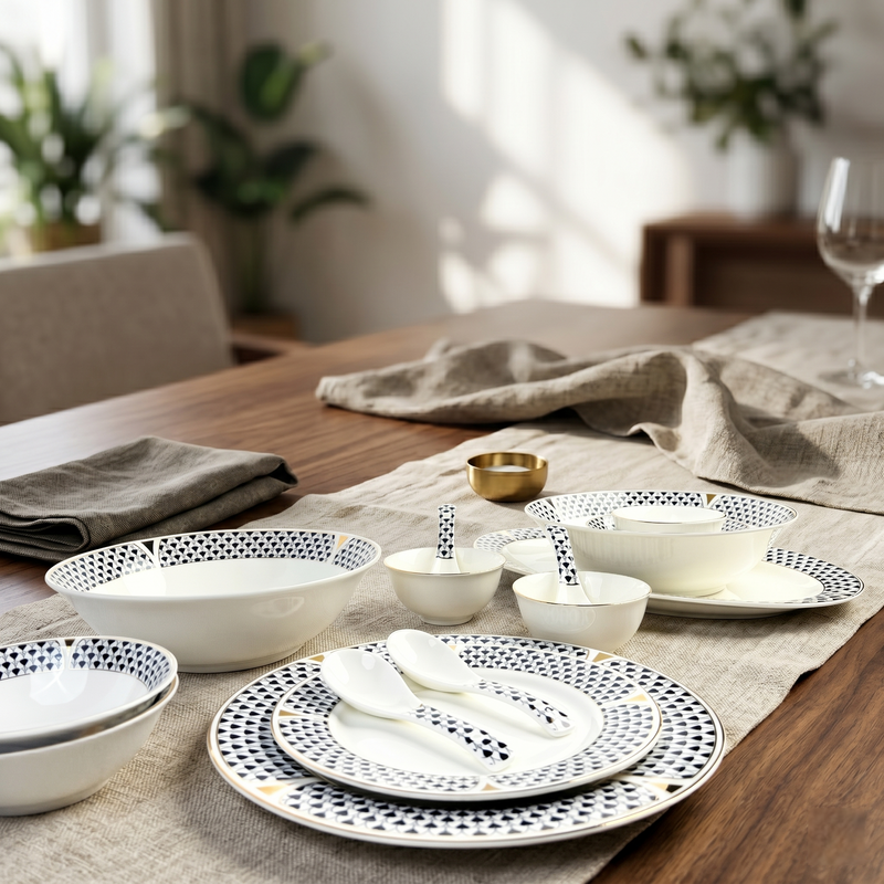 Midinght Mosaic 33pc Dinner Set