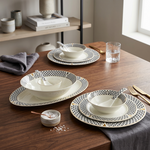 Midinght Mosaic 33pc Dinner Set