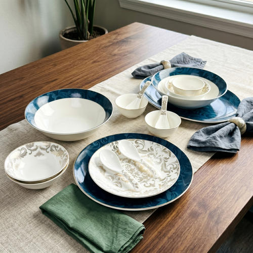 Blu Odyssey 33pc Dinner Set