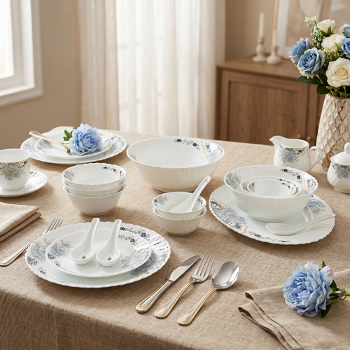 Blossom Charm – Premium 33pc Opalware Dining Set