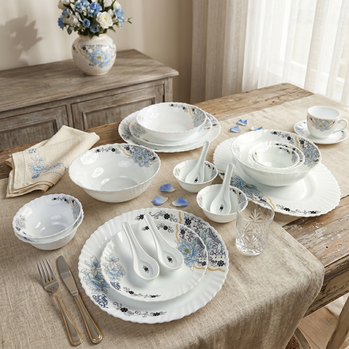 Blossom Charm – Premium 33pc Opalware Dining Set