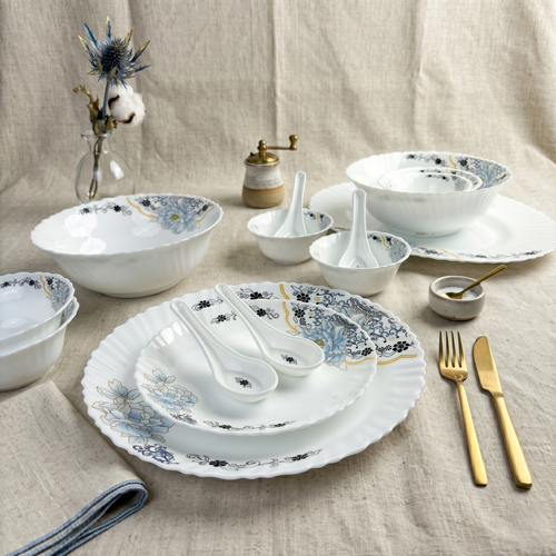 Blossom Charm – Premium 33pc Opalware Dining Set