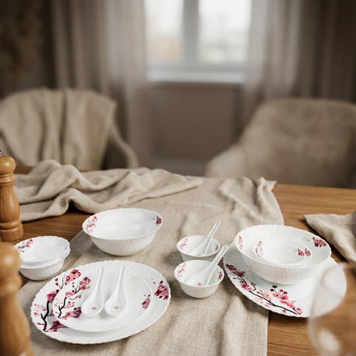 Timeless Florals – Premium 33pc Opalware Dining Set