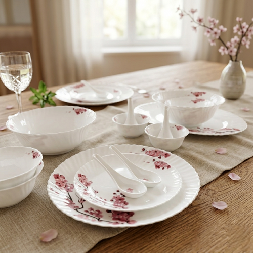 Timeless Florals – Premium 33pc Opalware Dining Set
