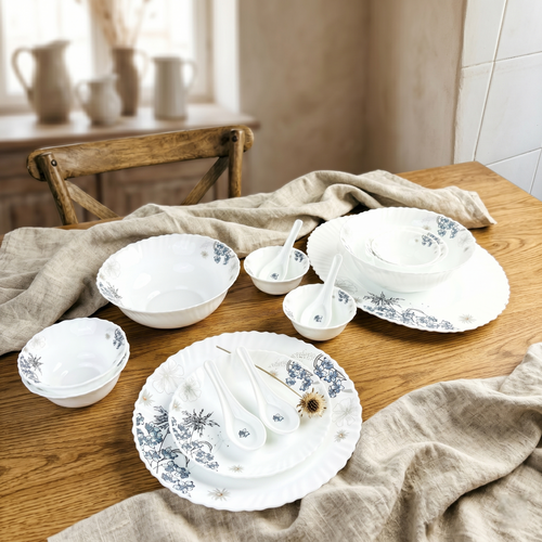 Imperial Bloom – Premium 33pc Opalware Dining Set