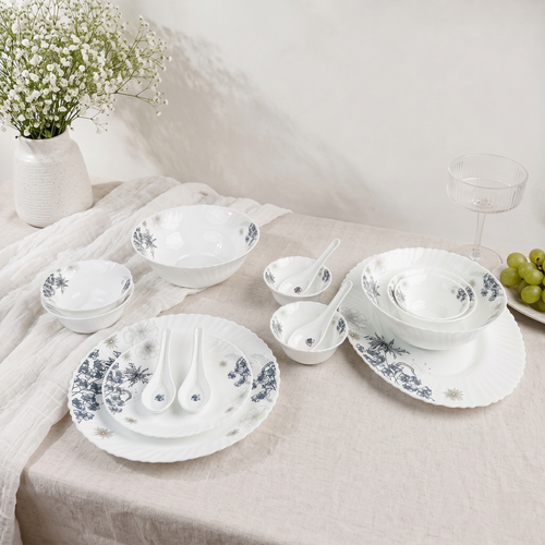 Imperial Bloom – Premium 33pc Opalware Dining Set