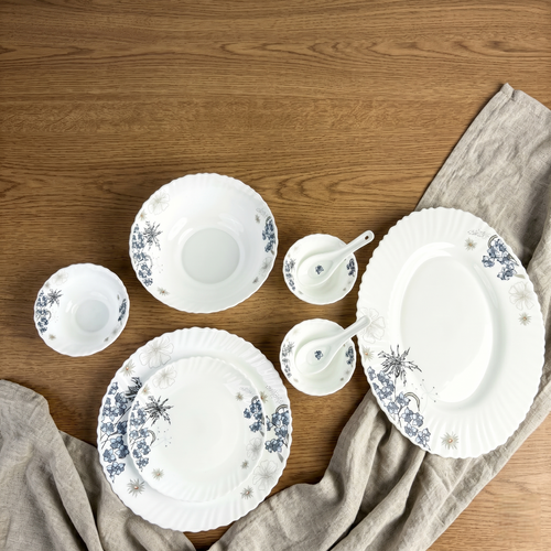 Imperial Bloom – Premium 33pc Opalware Dining Set