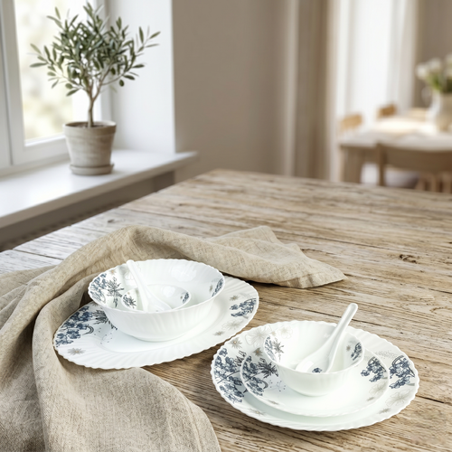 Imperial Bloom – Premium 33pc Opalware Dining Set