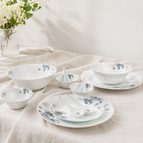 Imperial Bloom – Premium 33pc Opalware Dining Set