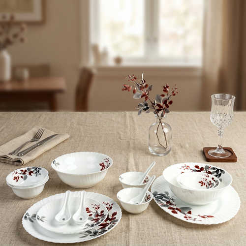 Floral Bliss – Premium 33pc Opalware Dining Set