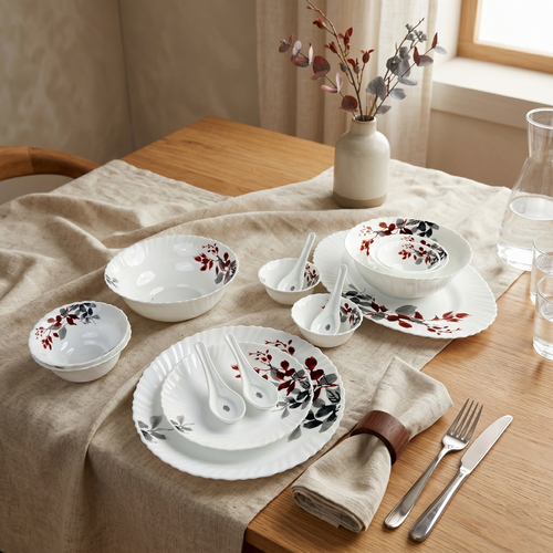 Floral Bliss – Premium 33pc Opalware Dining Set