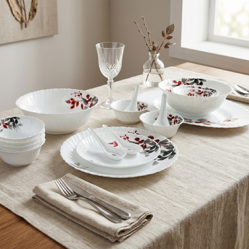 Floral Bliss – Premium 33pc Opalware Dining Set
