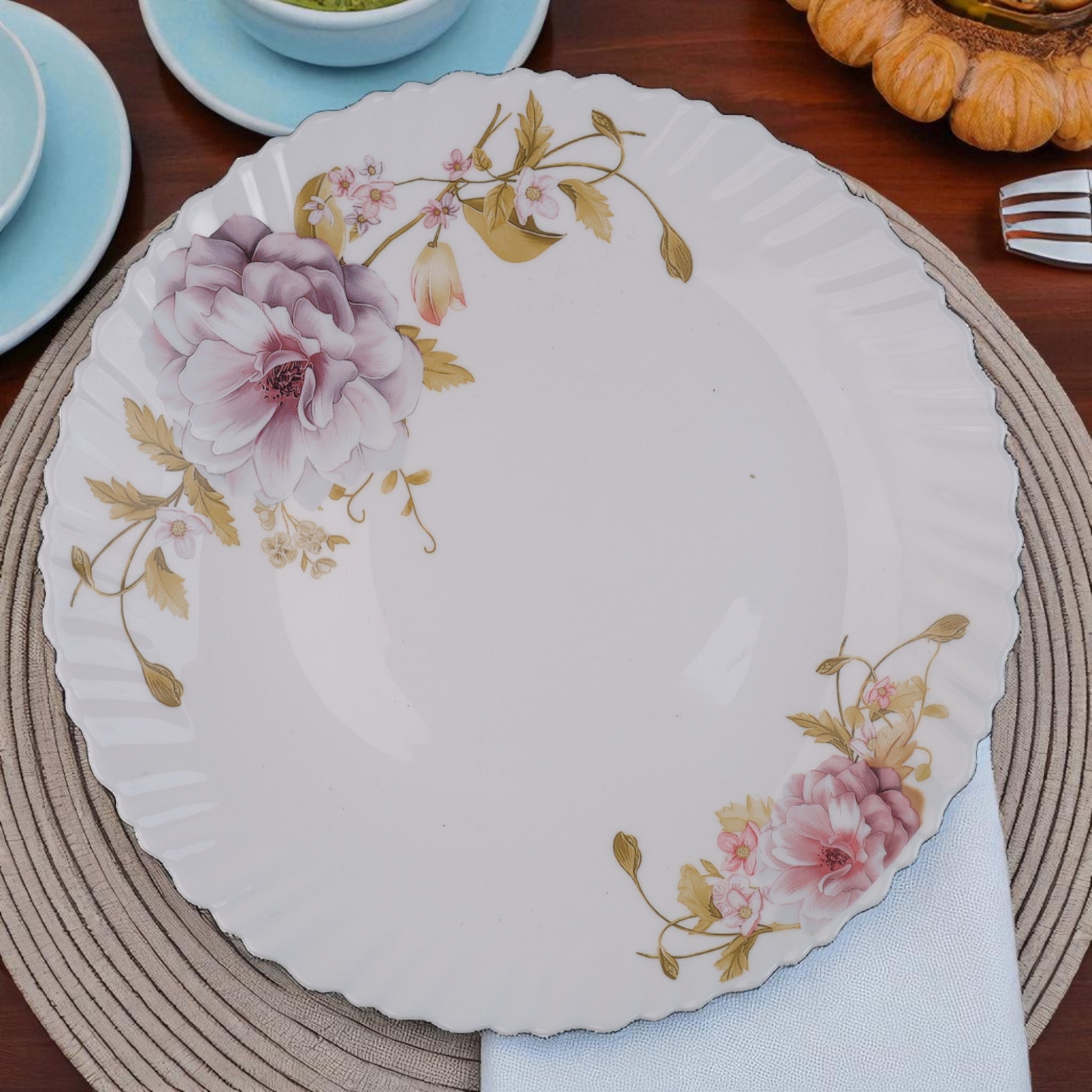 Floral Elegance – Premium 33pc Opalware Dining Set