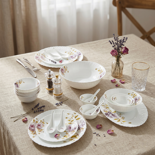 Floral Elegance – Premium 33pc Opalware Dining Set