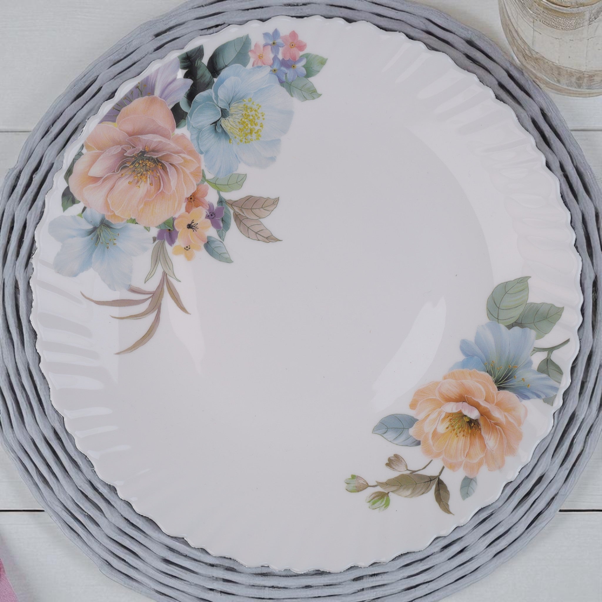 Majestic Bloom – Premium 33pc Opalware Dining Set