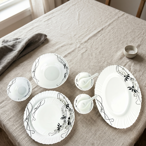 Royal Bloom – Premium 33pc Opalware Dining Set