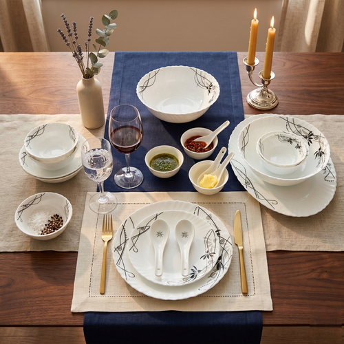 Royal Bloom – Premium 33pc Opalware Dining Set