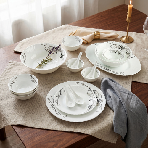 Royal Bloom – Premium 33pc Opalware Dining Set