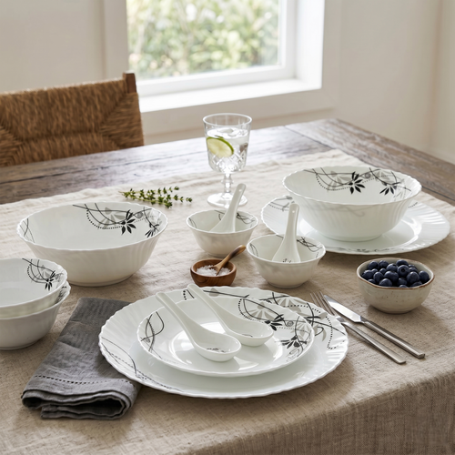 Royal Bloom – Premium 33pc Opalware Dining Set