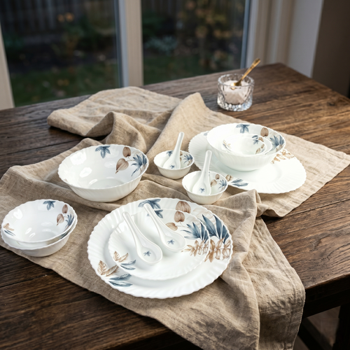 Palace Petals – Premium 33pc Opalware Dining Set