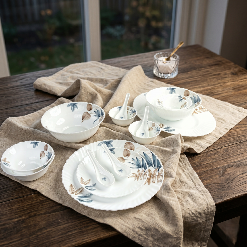 Palace Petals – Premium 33pc Opalware Dining Set