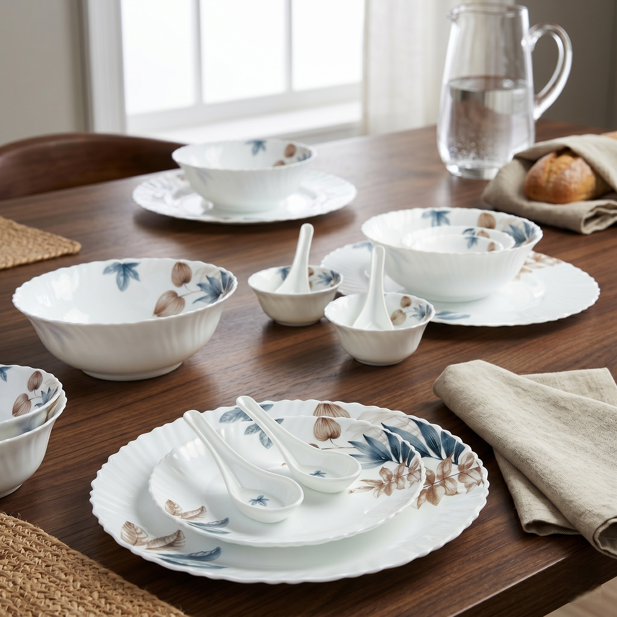 Palace Petals – Premium 33pc Opalware Dining Set