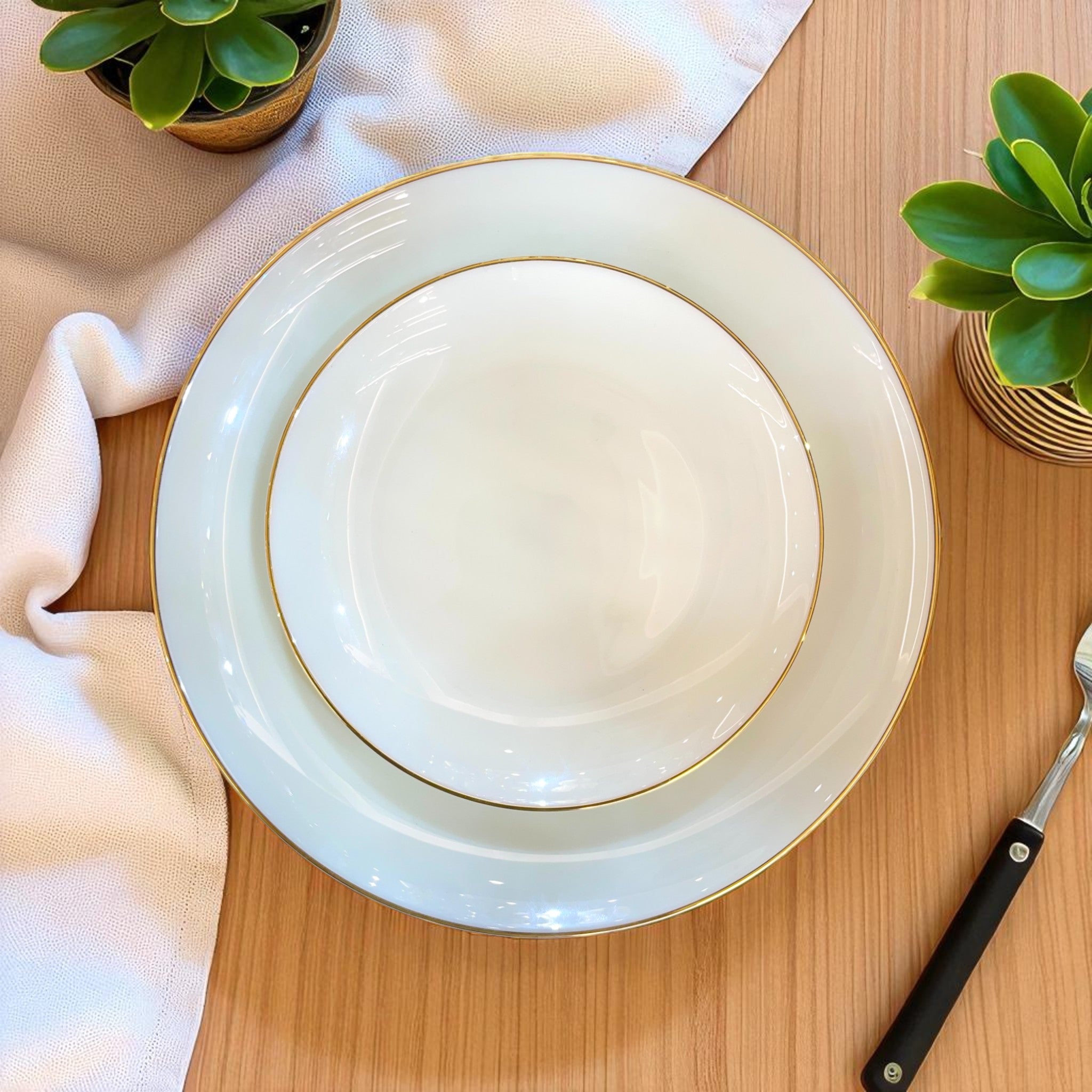 Luxurious Jade Opal 33-Piece Real Gold-Plated Dinner Set in Elegant Yellow