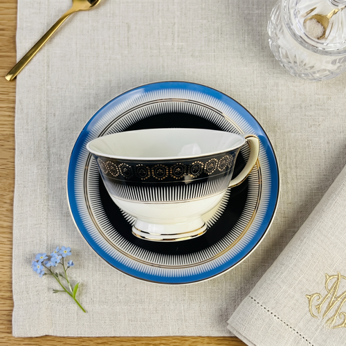 Royal Ivory Gold-Rim Cup & Saucer Set - Set of 6 (200 cc)