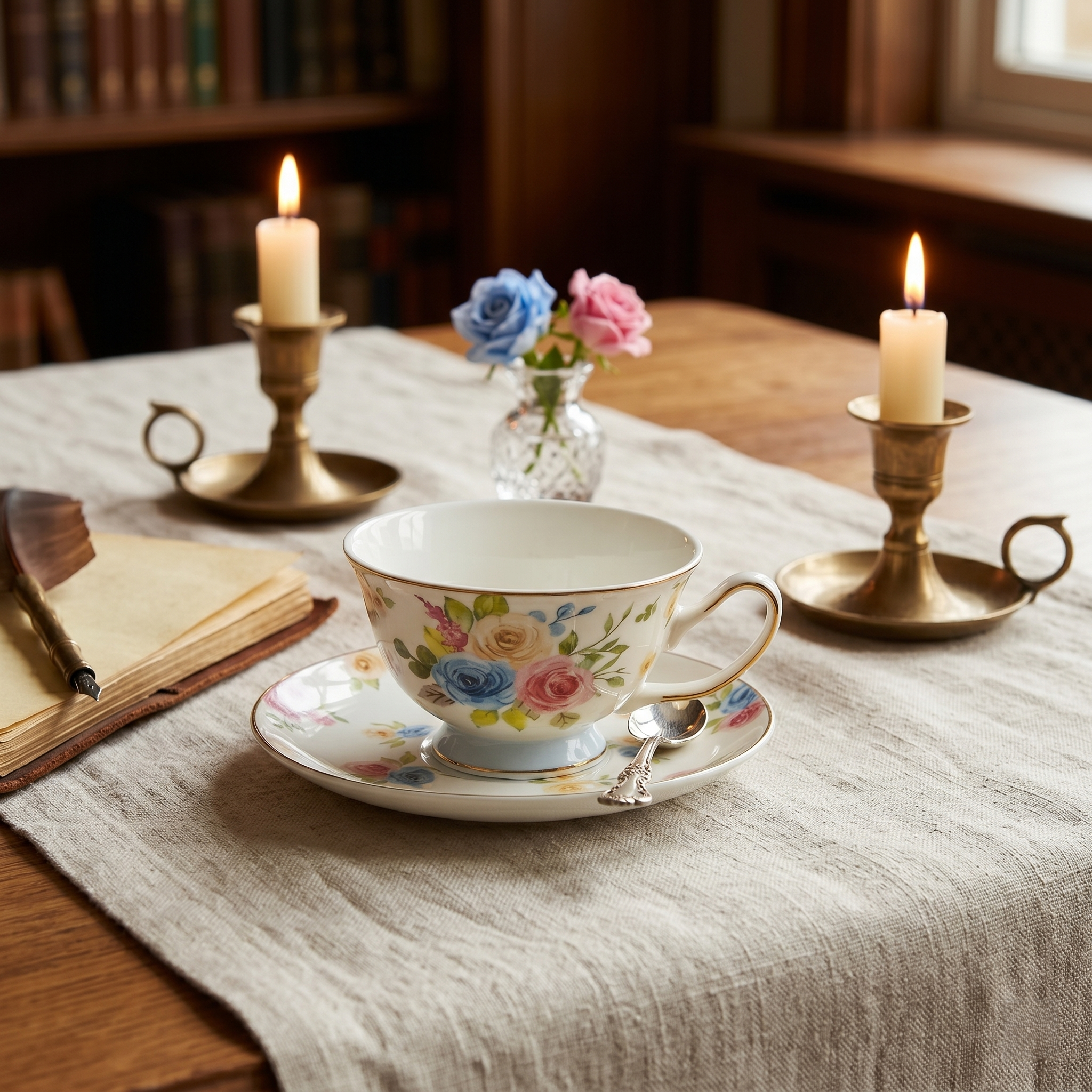 Blooming Grace Tea Cup & Saucer Set - Set of 12